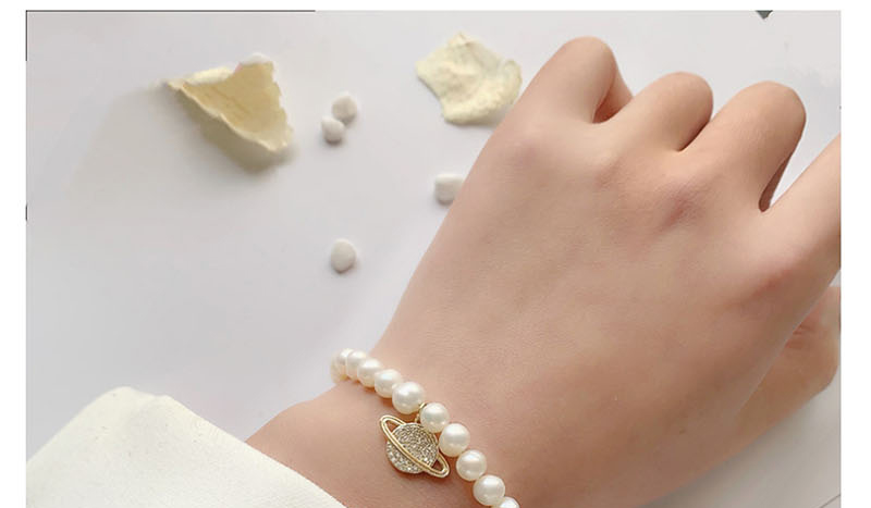 Fashion White Natural Pearl Adjustable Planet Bracelet,Fashion Bracelets