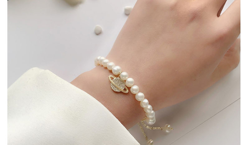 Fashion White Natural Pearl Adjustable Planet Bracelet,Fashion Bracelets