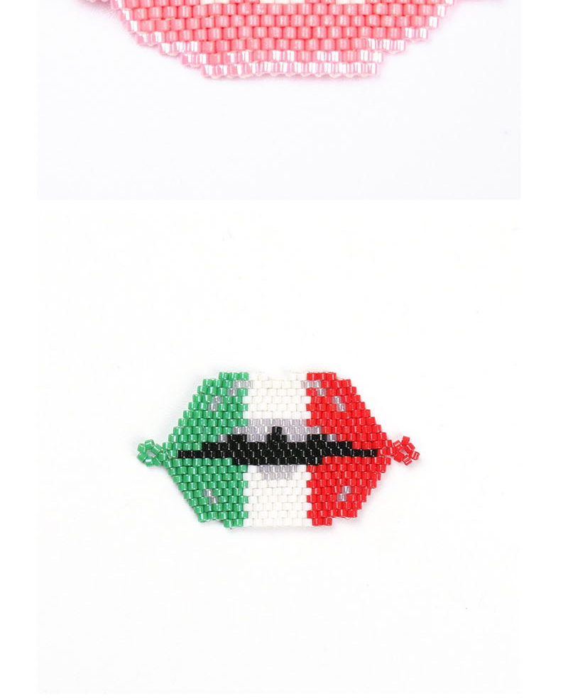 Fashion Red White Green Bead Woven Lips Accessories,Jewelry Findings & Components
