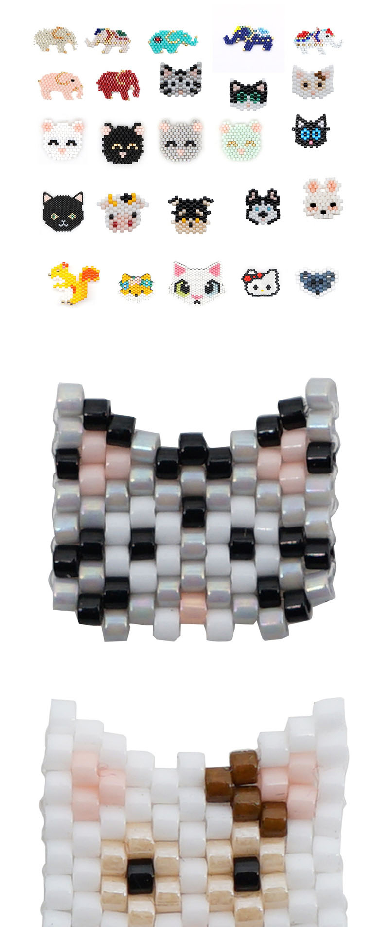 Fashion Gray Cat Bead Braided Beaded Accessories,Jewelry Findings & Components
