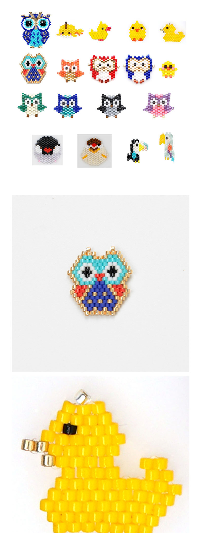 Fashion Colored Owl Bead Woven Bird Accessories,Jewelry Findings & Components