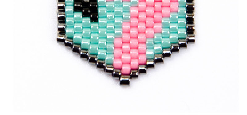 Fashion Pink + Green Bead Woven Flamingo Accessories,Jewelry Findings & Components