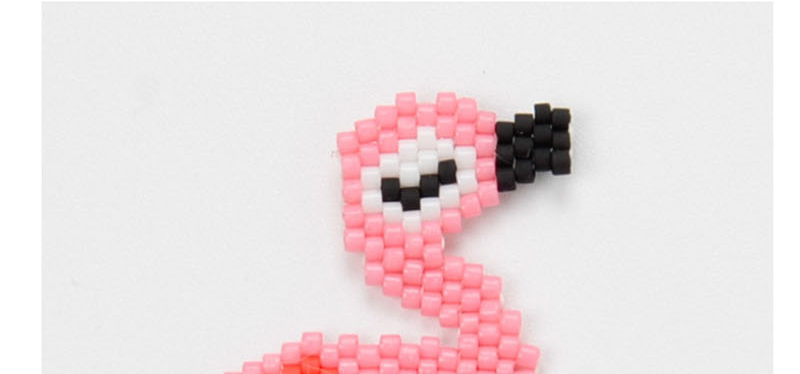Fashion Diamond Pink Bead Woven Flamingo Accessories,Jewelry Findings & Components