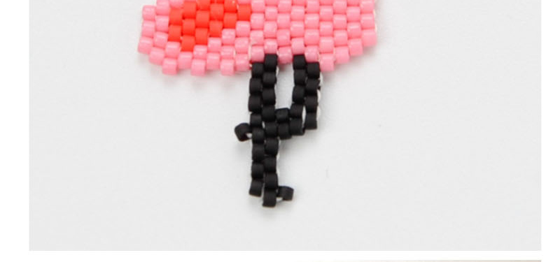 Fashion Pink + Red Bead Woven Flamingo Accessories,Jewelry Findings & Components