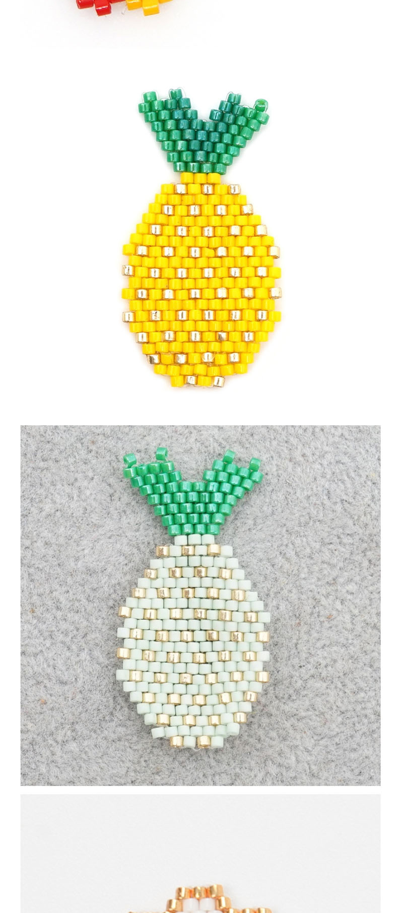 Fashion Yellow Pineapple Bead Woven Fruit Plant Flower Series Accessories,Jewelry Findings & Components