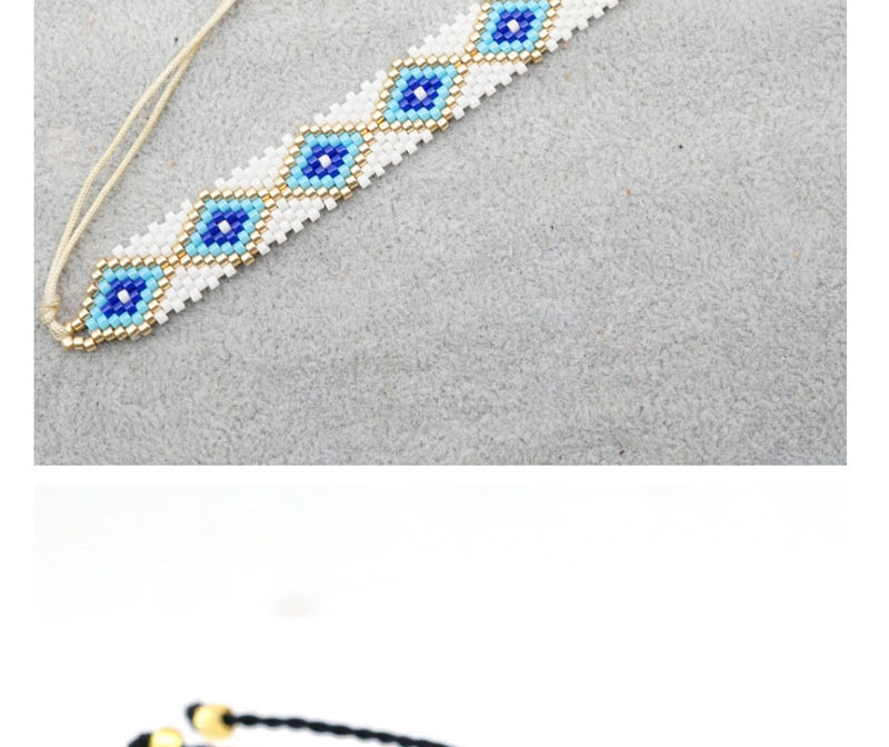 Fashion Suit Blue Rice Bead Braided Eye Stud Bracelet,Beaded Bracelet