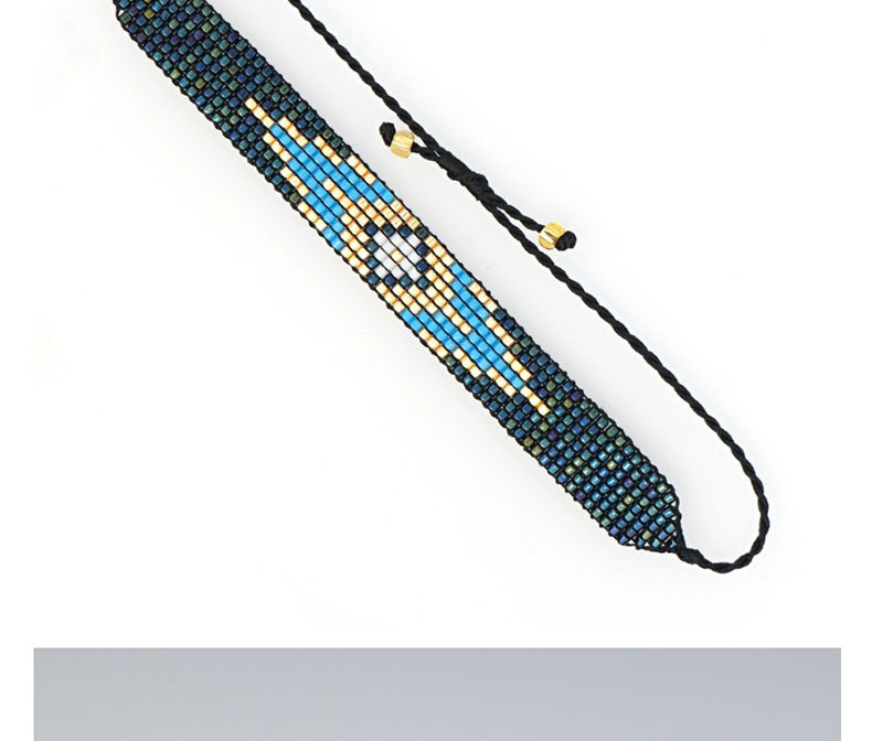 Fashion Suit Blue Rice Bead Braided Eye Stud Bracelet,Beaded Bracelet