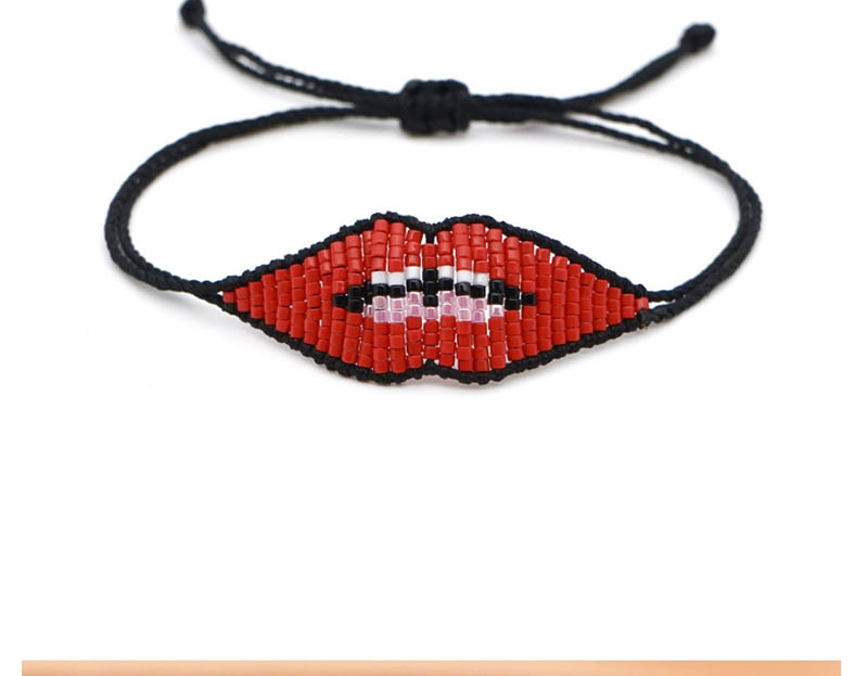 Fashion Red Studded Diamond Butterfly Bead Braided Bracelet,Beaded Bracelet