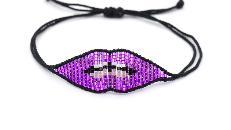 Fashion Black Hexagon Star Ribbon Love Tassel Rice Bead Braided Leopard Bracelet,Beaded Bracelet