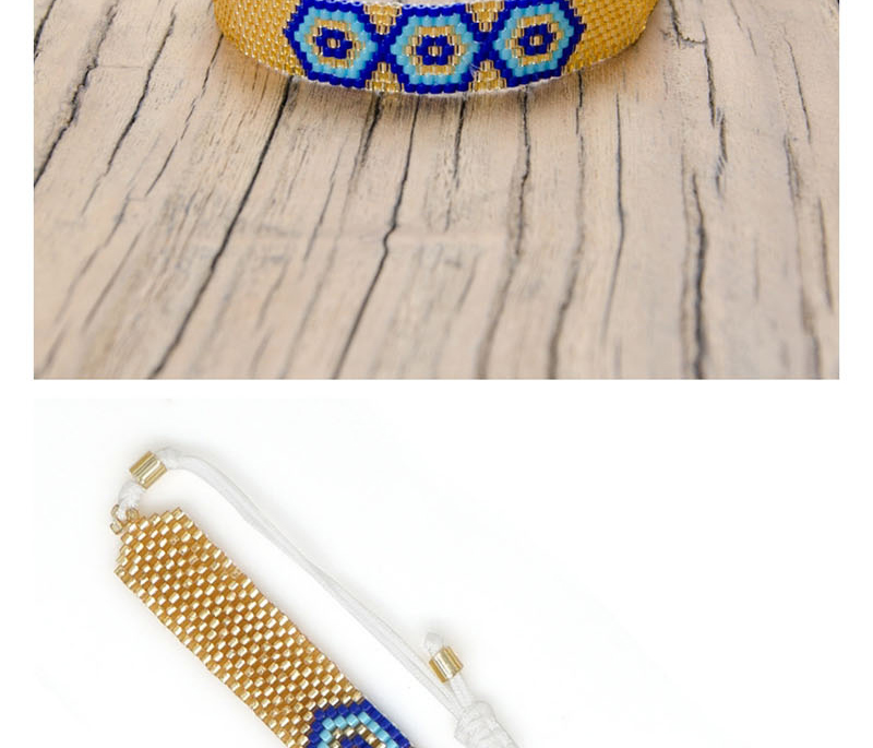 Fashion Suit Gold Hexagon Star Rice Beads Braided Eye Bracelet,Beaded Bracelet