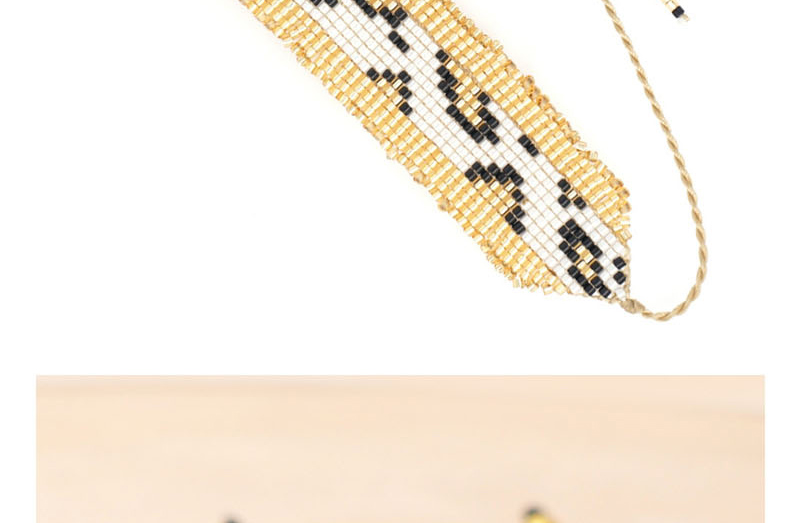 Fashion Suit Gold Mizhu Woven Leopard-print Tassel Six-pointed Star Bracelet,Beaded Bracelet