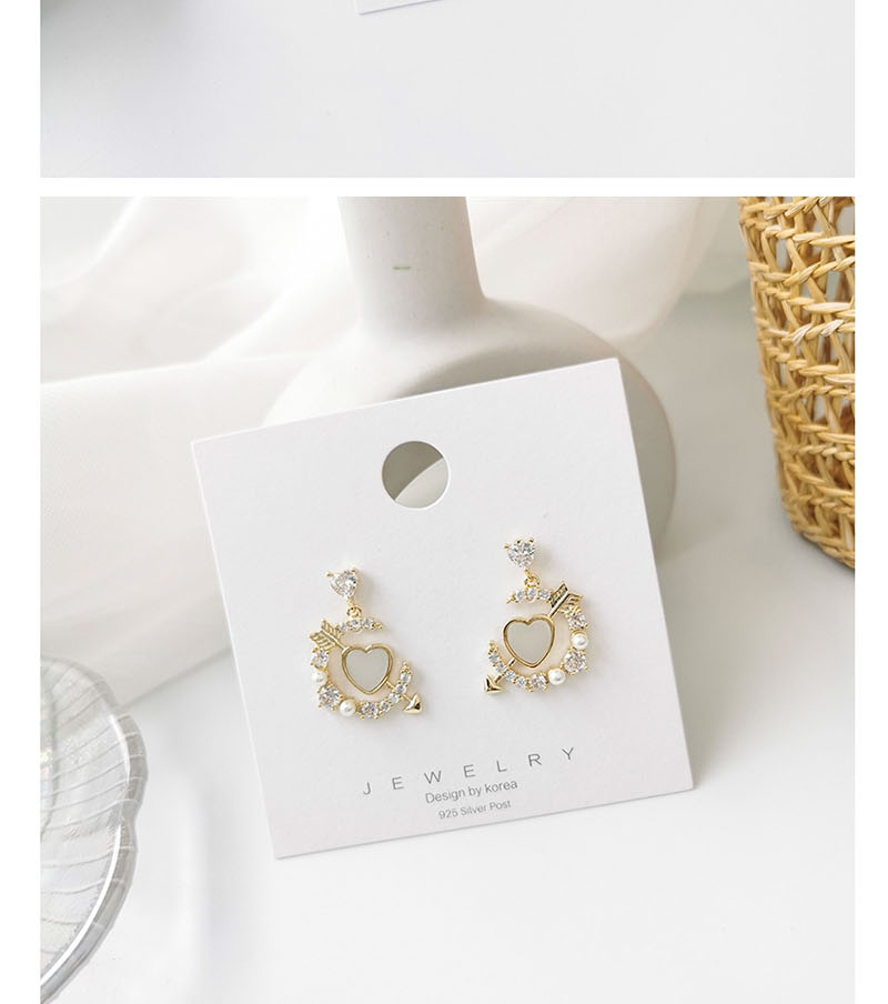 Fashion Golden  Silver Needle Love Arrow Moon Peach Heart Shell Earrings,Stud Earrings