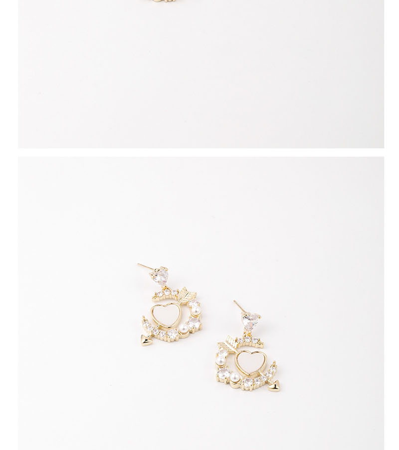 Fashion Golden  Silver Needle Love Arrow Moon Peach Heart Shell Earrings,Stud Earrings