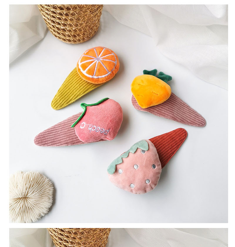 Fashion Carrot Orange Fabric Embroidery Fruit Hair Clip,Hairpins