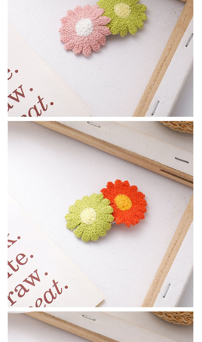 Fashion Two Pollen + Green Flower Hairpin,Hairpins