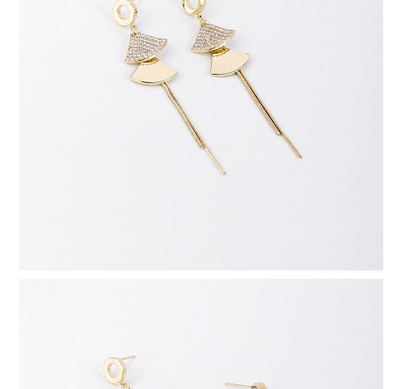 Fashion Golden  Silver Needle Fan Long Fringe Earrings,Stud Earrings