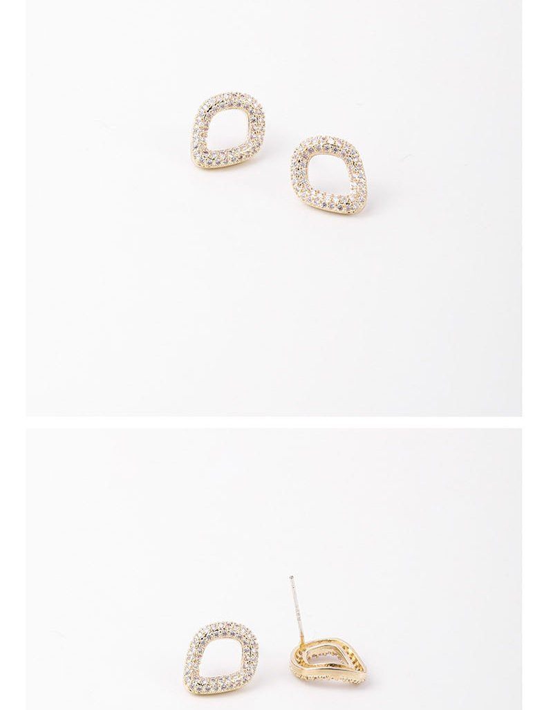 Fashion Golden  Silver Pin Zircon Wave Small Circle Stud Earrings,Stud Earrings