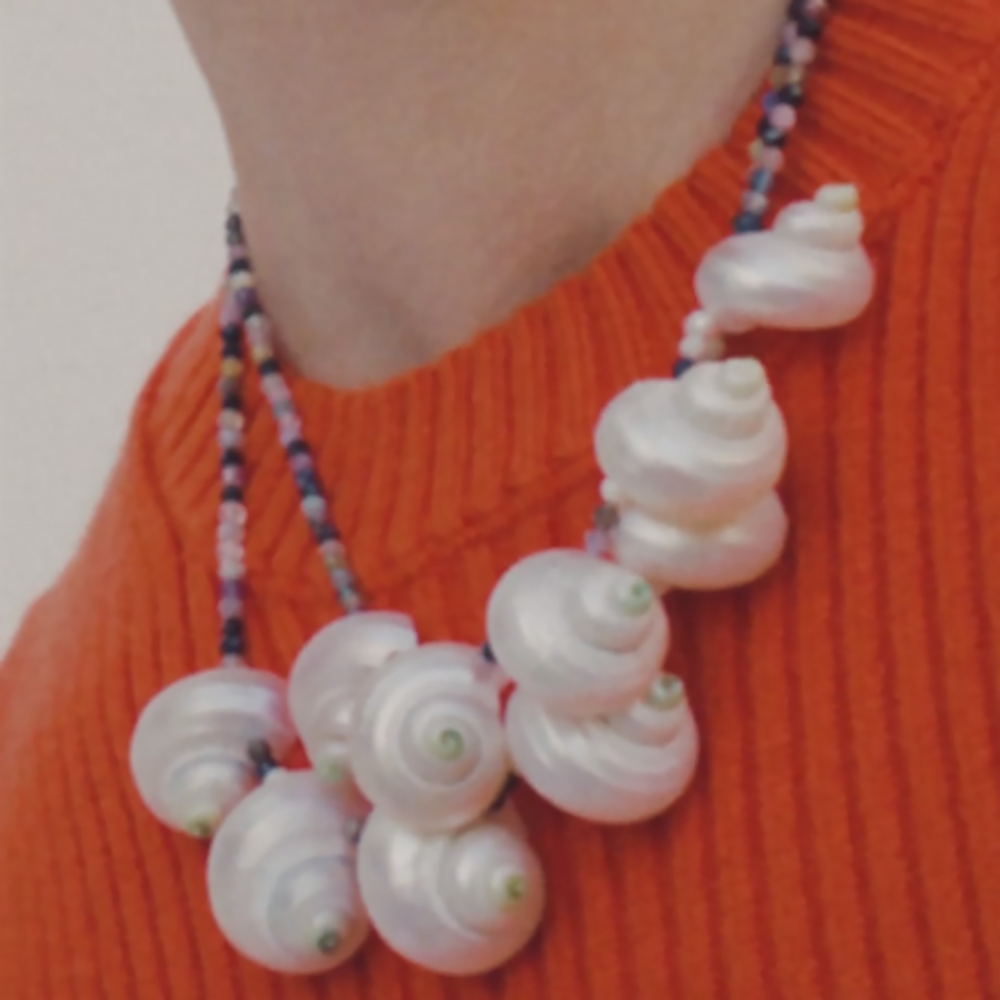 Fashion Color Crystal Bead Conch Necklace,Men