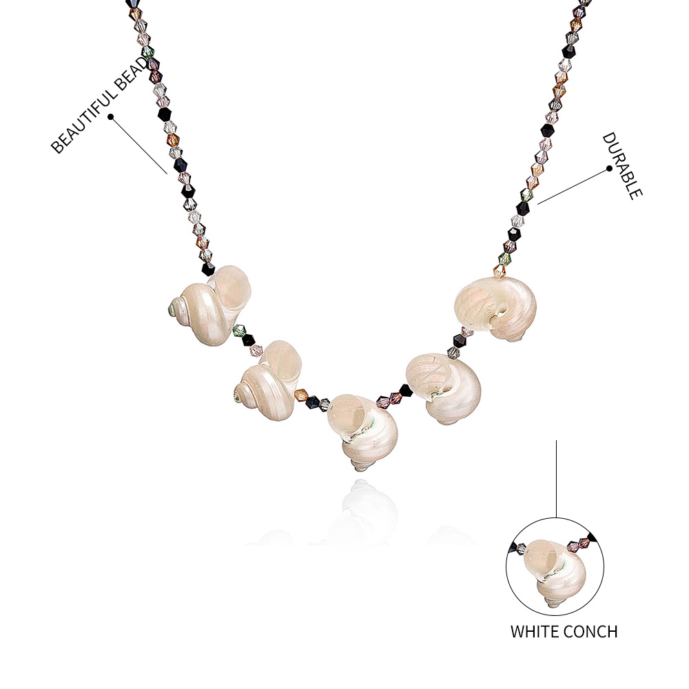 Fashion Color Crystal Bead Conch Necklace,Men