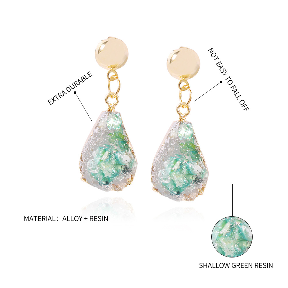 Fashion Green Alloy Resin Geometric Earrings,Drop Earrings