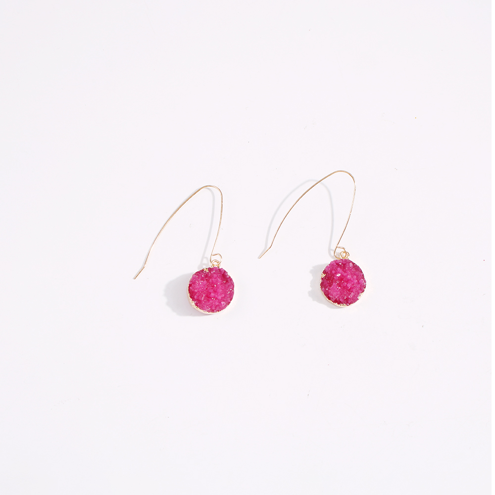 Fashion Rose Red Alloy Resin Geometric Earrings,Drop Earrings