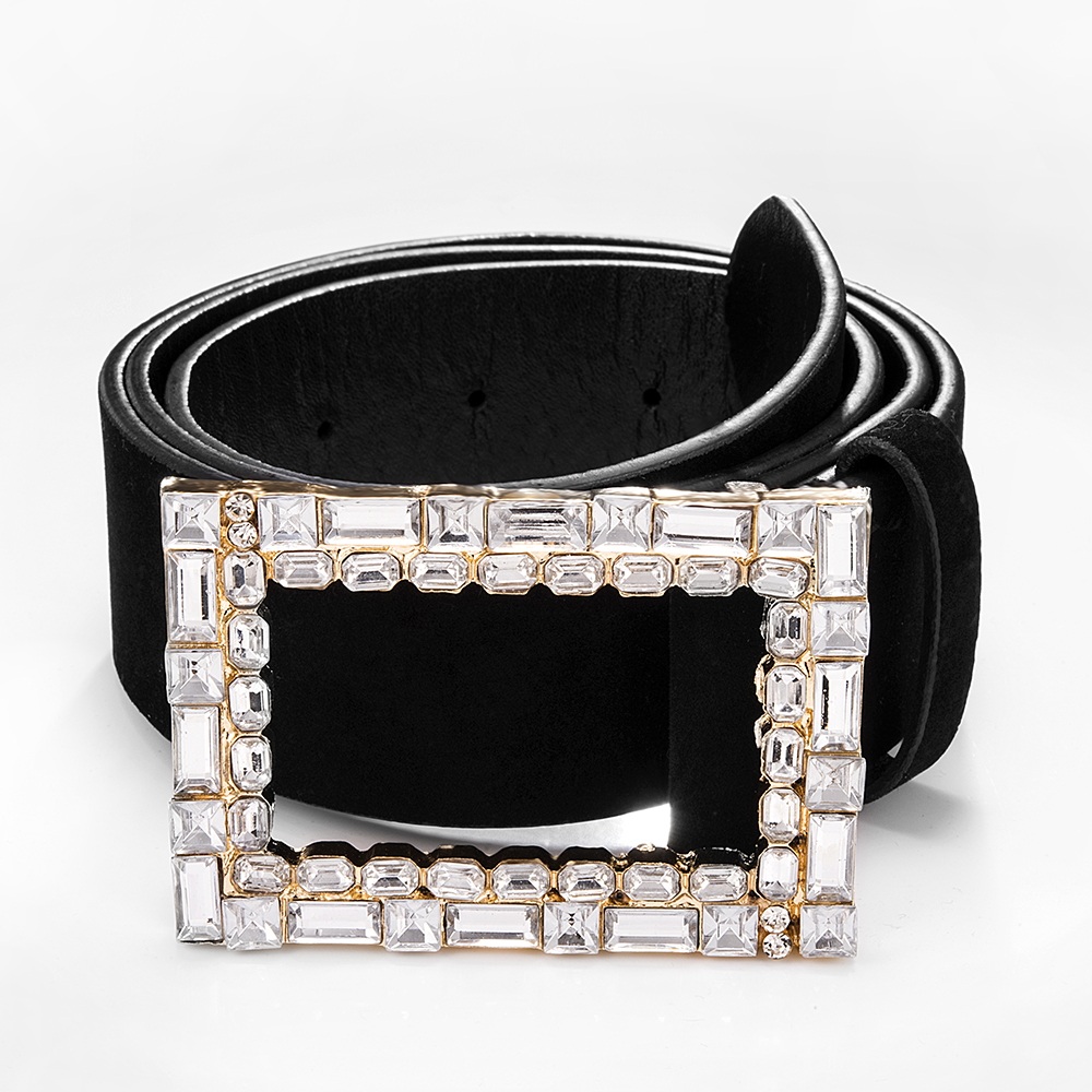 Fashion Oblong White Diamonds Alloy Diamond Belt,Wide belts