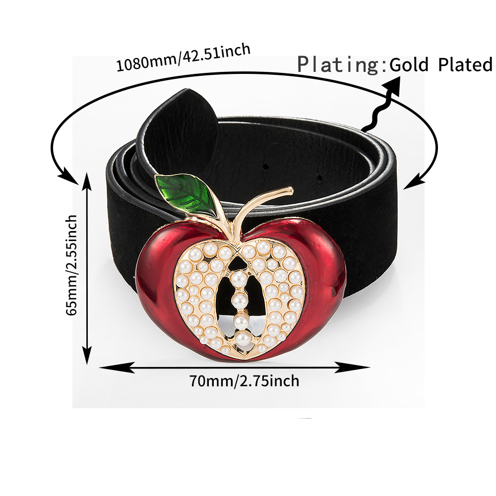 Fashion Heart Shaped Apple Alloy Diamond Belt,Wide belts