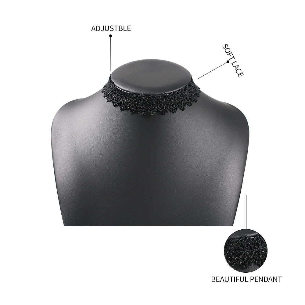 Fashion Black Hollow Lace Necklace,Chokers