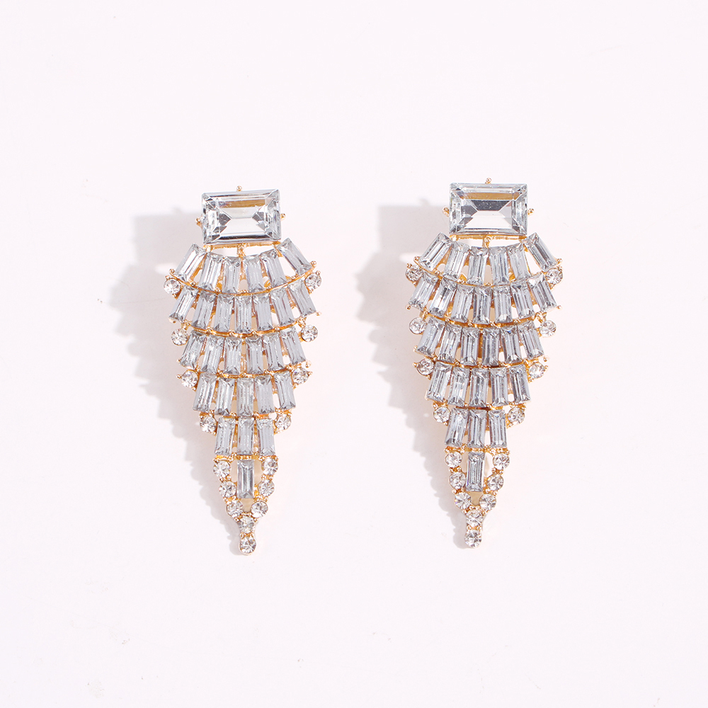 Fashion White Alloy Diamond Earrings,Stud Earrings