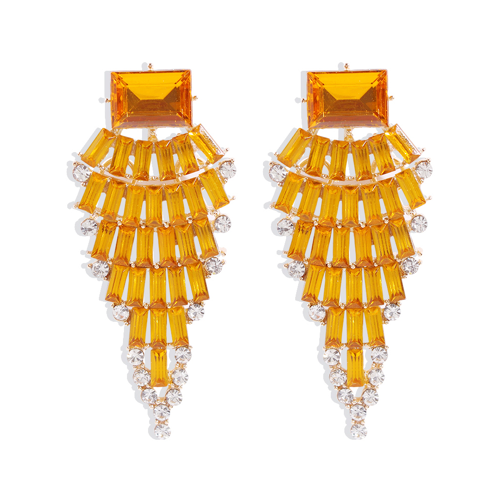 Fashion Orange Alloy Diamond Earrings,Stud Earrings
