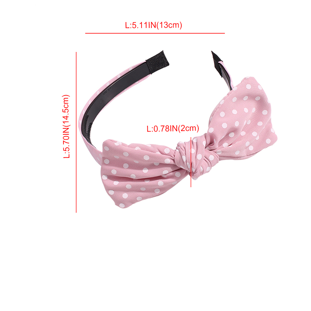 Fashion Pink Fabric Polka Dot Print Bow Headband,Head Band
