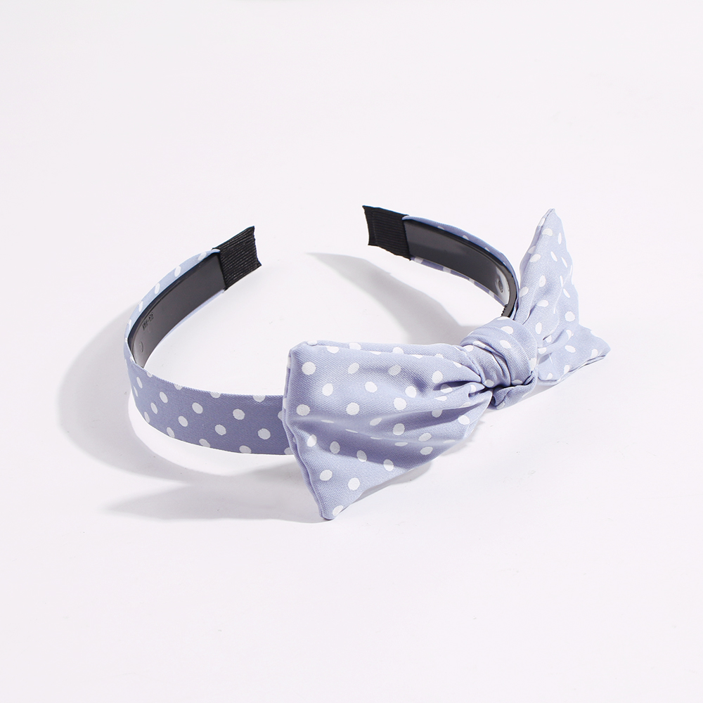 Fashion Blue Fabric Polka Dot Print Bow Headband,Head Band