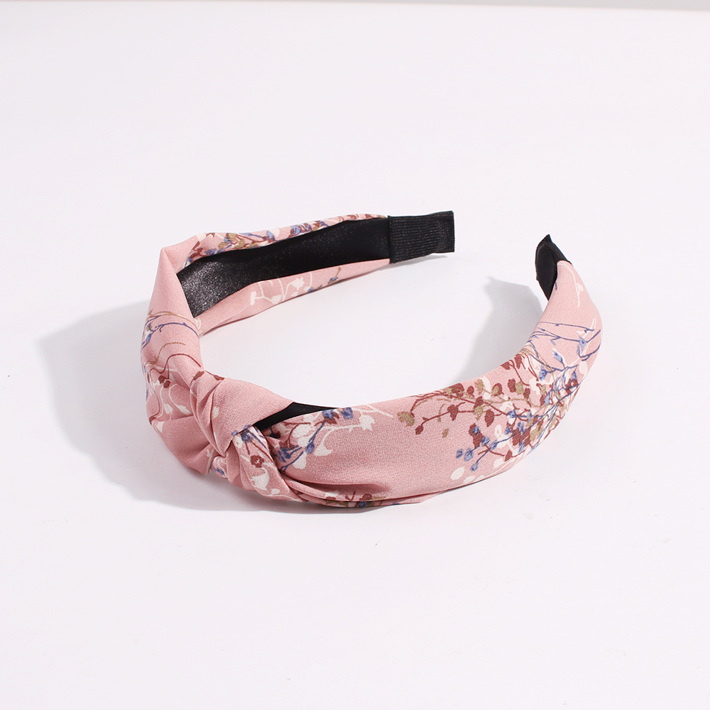 Fashion Beige Knotted Headband In The Middle Of Fabric Printing,Head Band