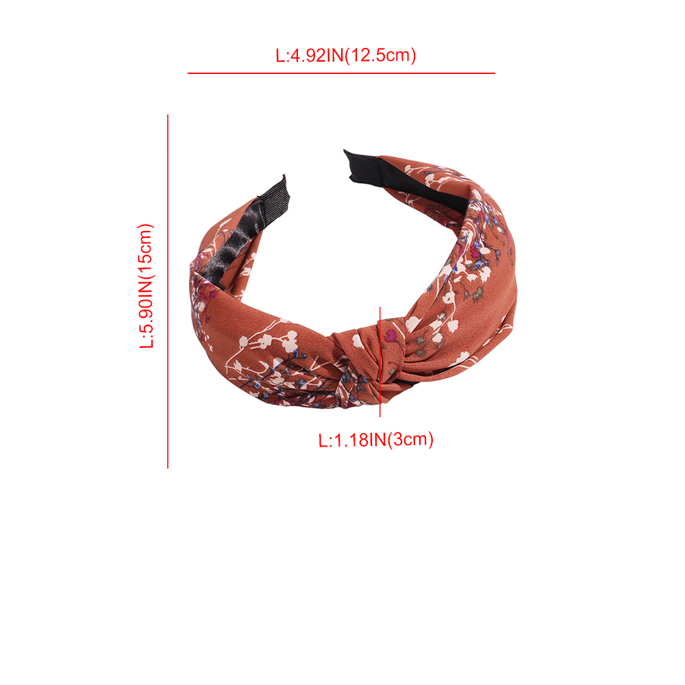 Fashion Black Knotted Headband In The Middle Of Fabric Printing,Head Band