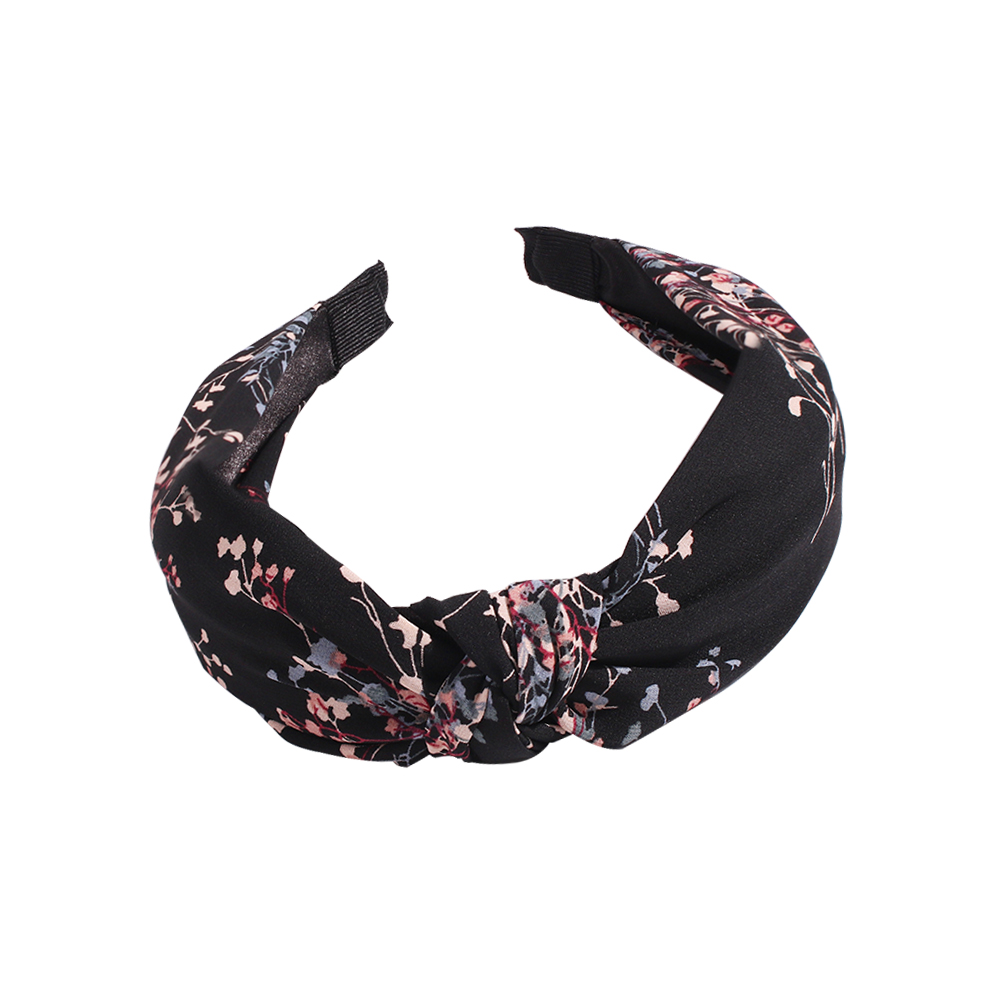 Fashion Pink Knotted Headband In The Middle Of Fabric Printing,Head Band