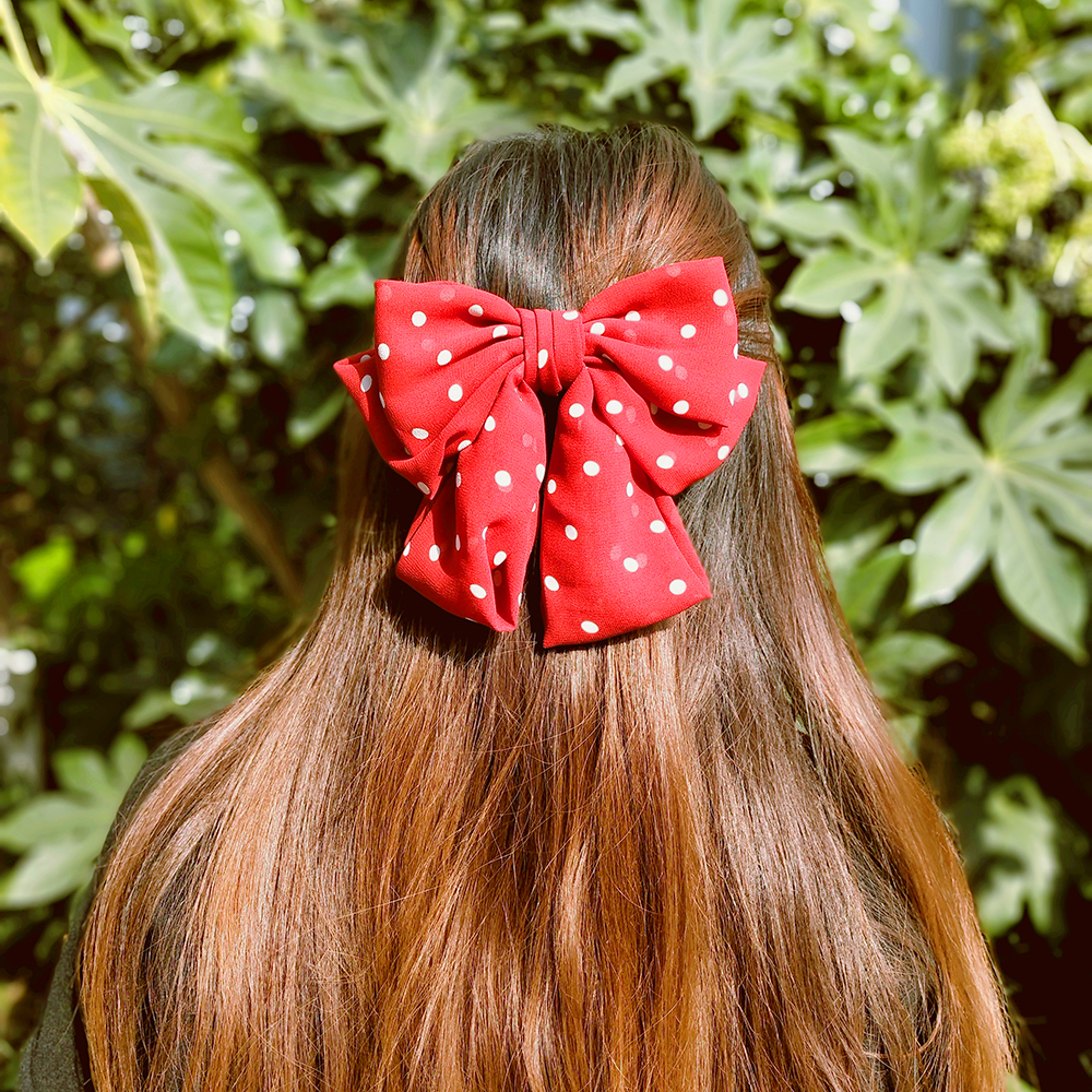 Fashion Red Polka Dot Bow Hairpin,Hairpins