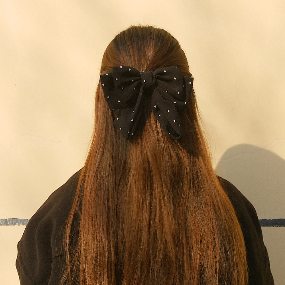 Fashion Black Polka Dot Bow Hairpin,Hairpins