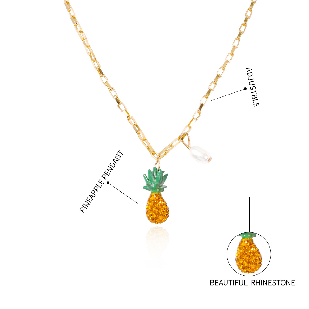 Fashion Golden Alloy Pineapple Necklace,Pendants