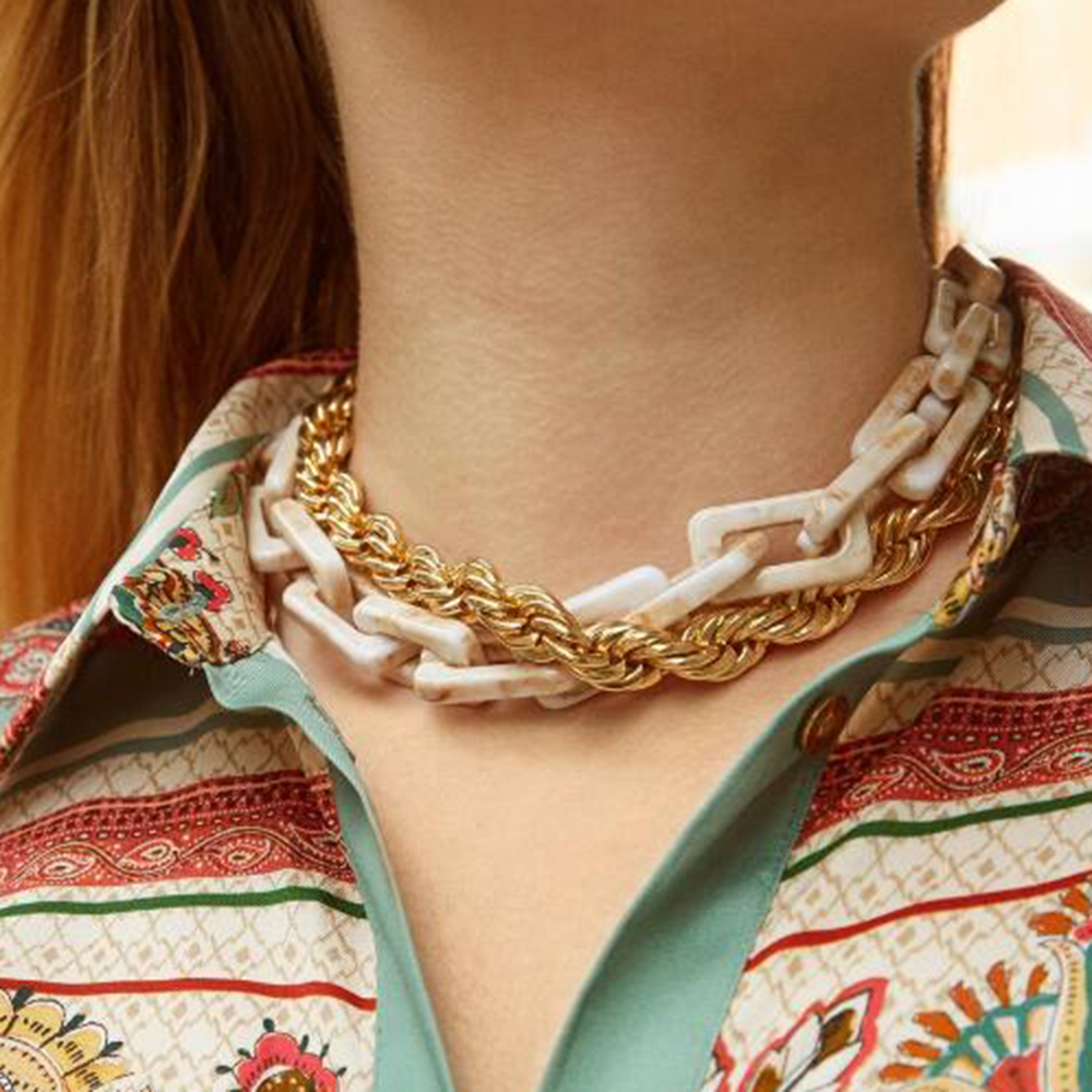 Fashion Golden Square Chain Multi-layer Necklace,Multi Strand Necklaces