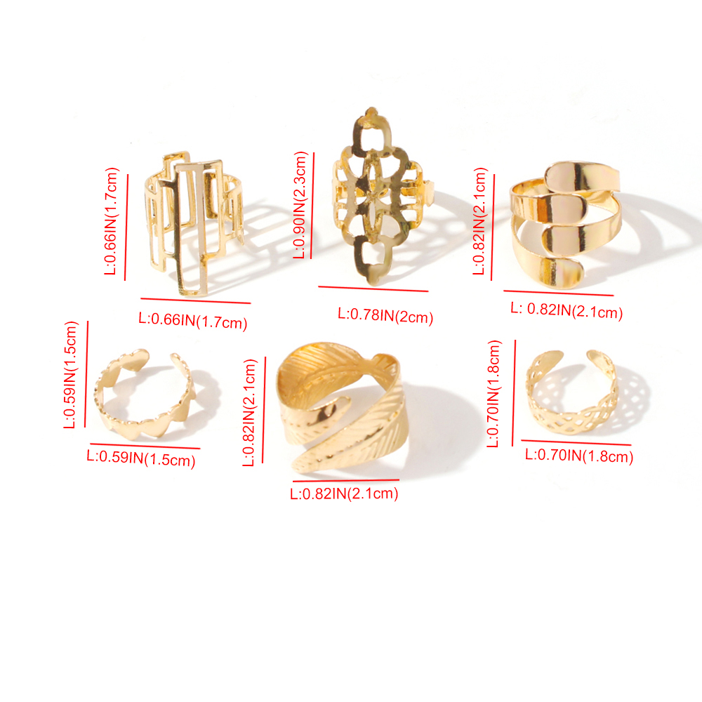 Fashion Golden Alloy Geometric Twist Love Ring Set,Rings Set