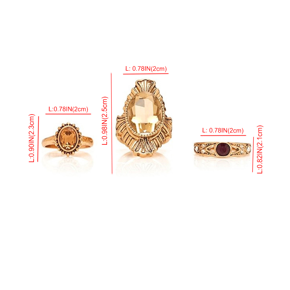 Fashion Golden Alloy Diamond Ring Set,Rings Set