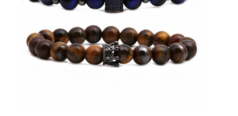 Fashion Black Matte Suit Tiger Eye Stone Beaded Bracelet,Bracelets Set