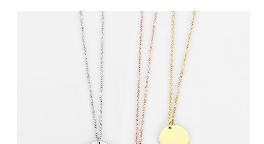Fashion Rose Gold-penguin Carved Animal Stainless Steel Geometric Round Necklace 13mm,Necklaces