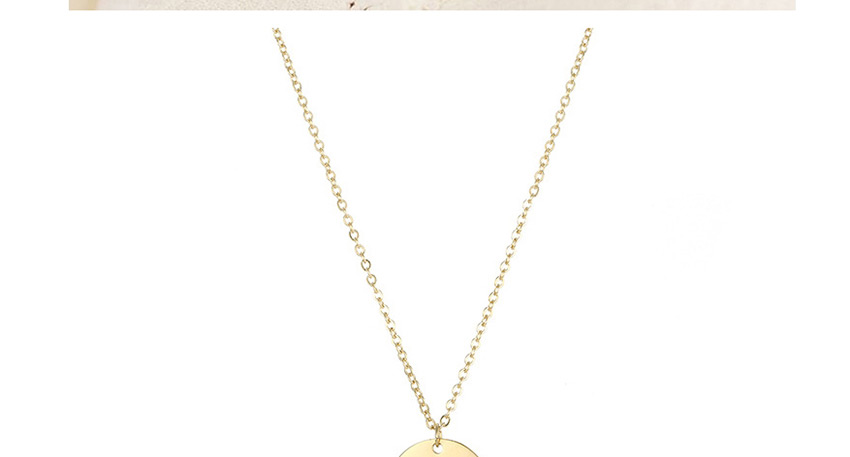 Fashion Golden Stainless Steel Engraved Gesture Round Necklace 13mm,Necklaces