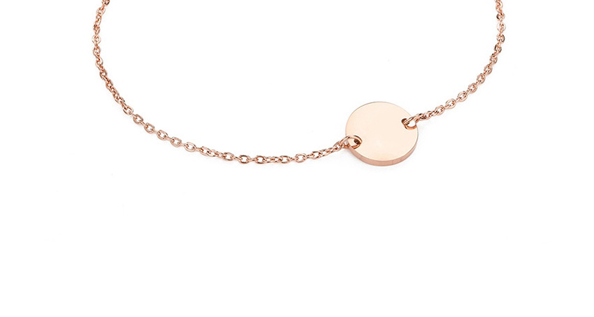 Fashion Rose Gold-hook Round Stainless Steel Gilt Engraved Gesture Bracelet 9mm,Bracelets