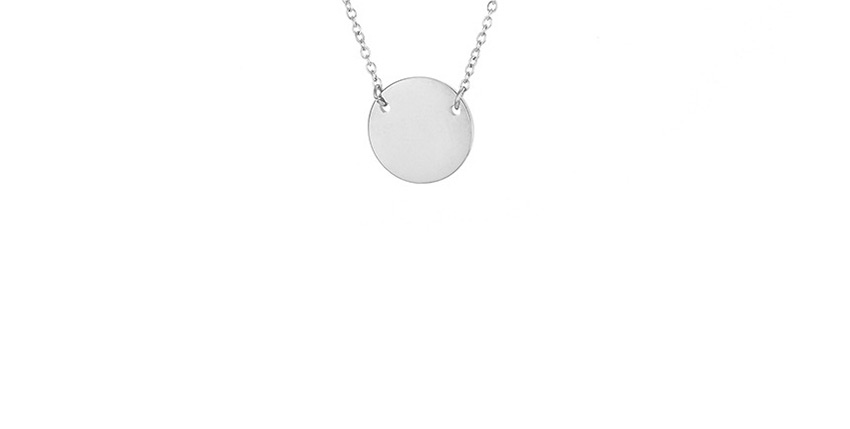 Fashion Steel Color Stainless Steel Engraved Penguin Geometric Round Necklace 13mm,Necklaces