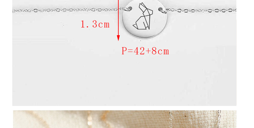 Fashion Rose Gold Stainless Steel Carved Puppy Geometric Round Necklace 13mm,Necklaces