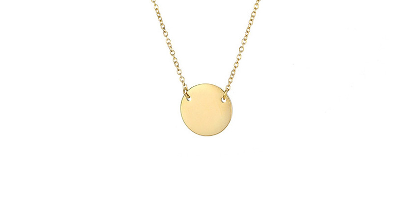 Fashion Golden Stainless Steel Engraved Penguin Geometric Round Necklace 13mm,Necklaces