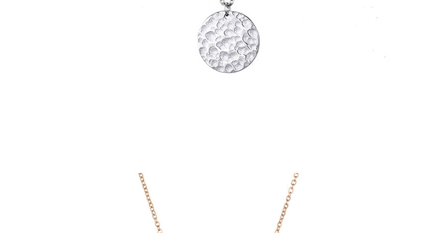 Fashion Golden-pisces Stainless Steel Engraved Constellation Geometric Round Necklace 15mm,Necklaces