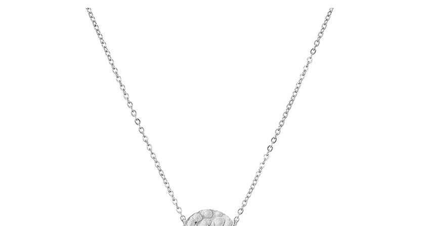 Fashion Golden-aquarius Stainless Steel Round Hammer Engraved Constellation Necklace 13mm,Necklaces